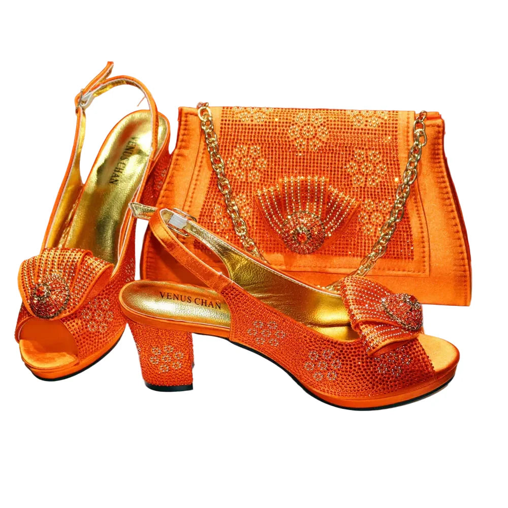 Latest High Heels Shoes And Bag Set EDN901