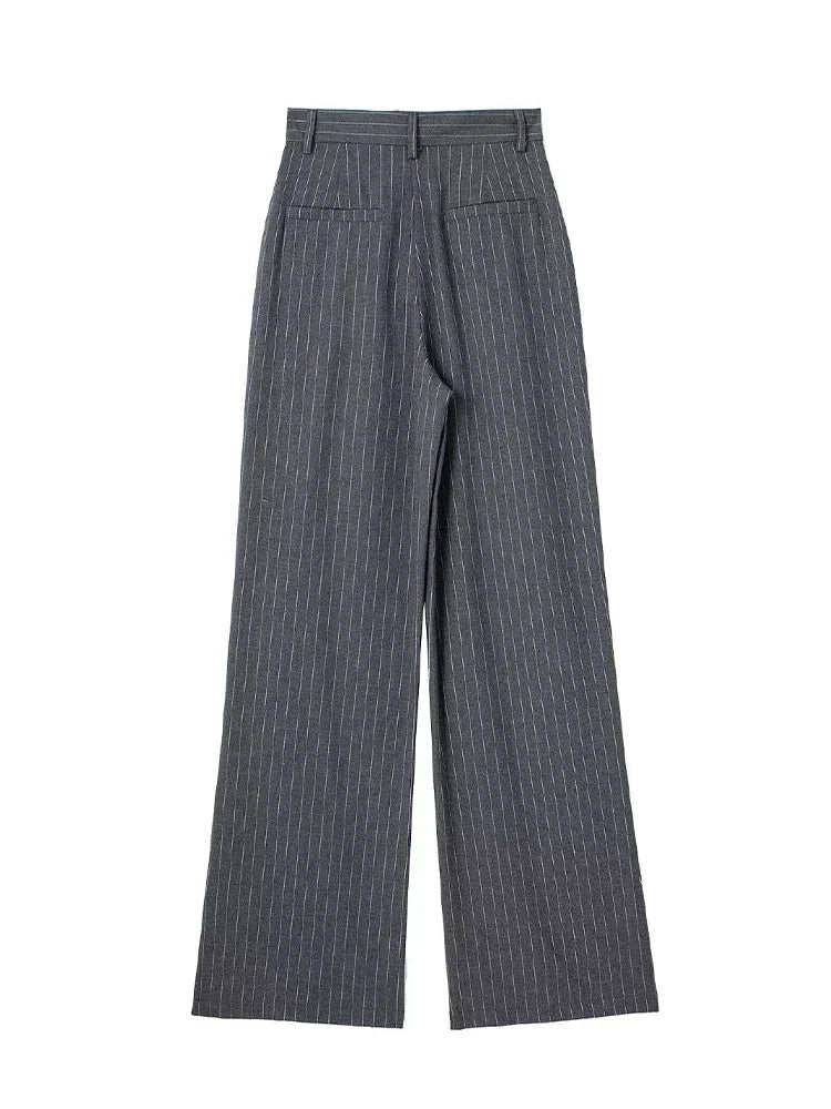Willshela Women Fashion Solid Pleated Front Zipper Wide Leg Pants Vintage High Waist Full Length Female Chic Lady Trousers