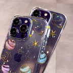 Bling Glitter Planet Stars Clear iPhone Case