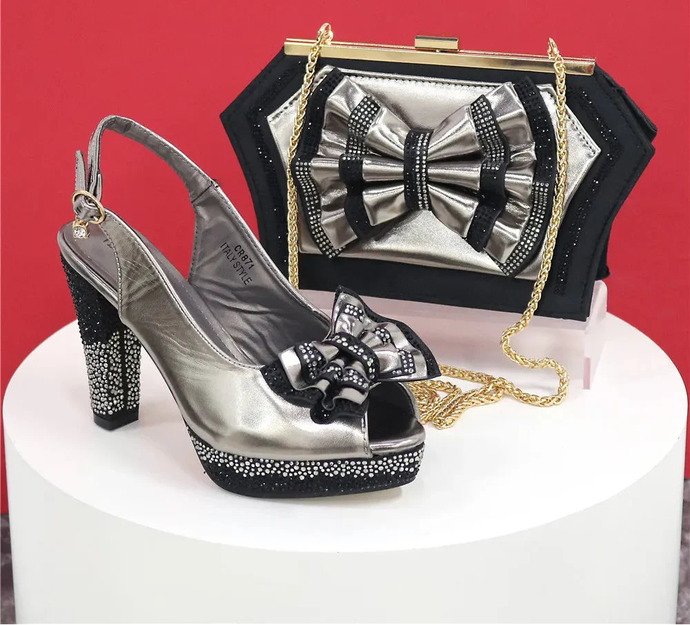 Italian Women Shoes and Bag Set EDN11
