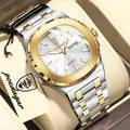 POEDAGAR Top Trendy Men's Watches Waterproof Luminous Date Week Luxury Men Watch Stainless Steel Quartz Business Man Clock Reloj