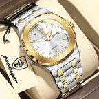 POEDAGAR Top Trendy Men's Watches Waterproof Luminous Date Week Luxury Men Watch Stainless Steel Quartz Business Man Clock Reloj