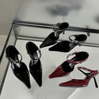 Eilyken New Design High Heels Woman Pumps  Buckle Strap Mules Slippers Sexy Pointed Toe Wedding Banquet Female Shoes