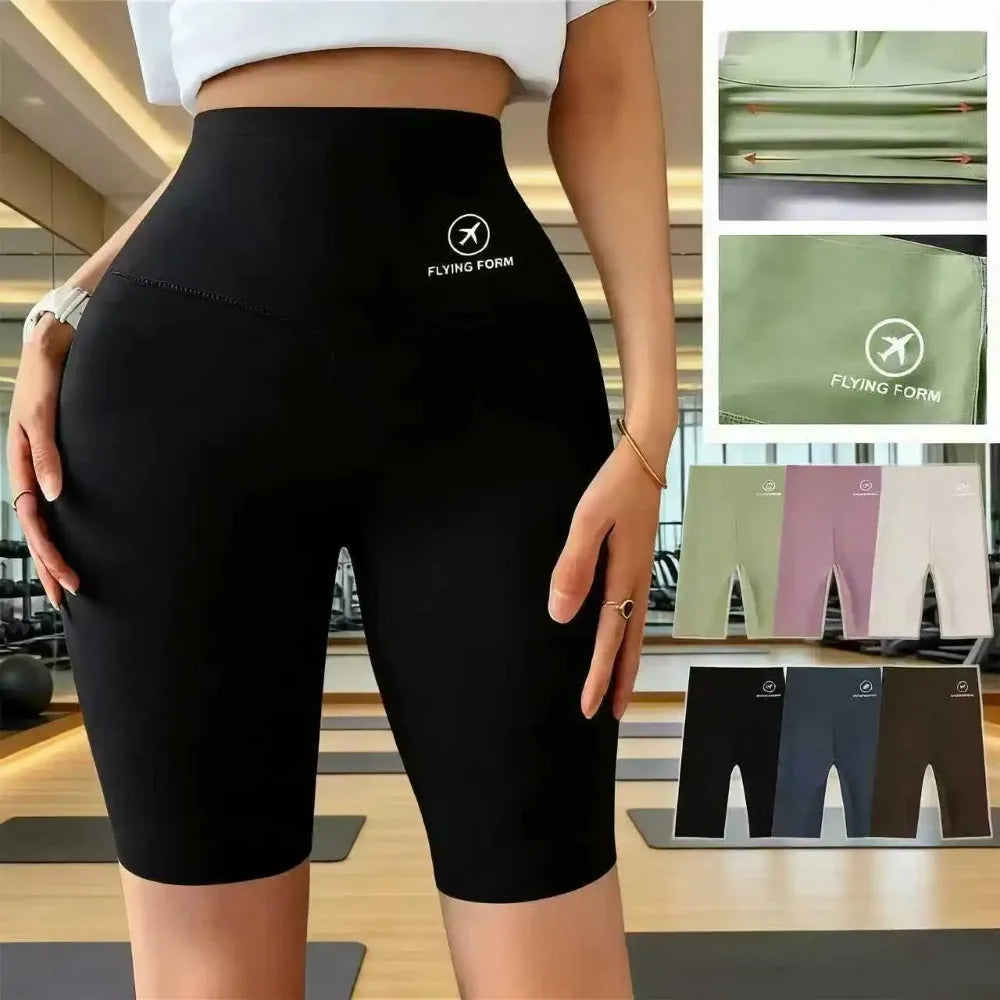 High Waist Seamless Fitness Shorts with Utility Pocket