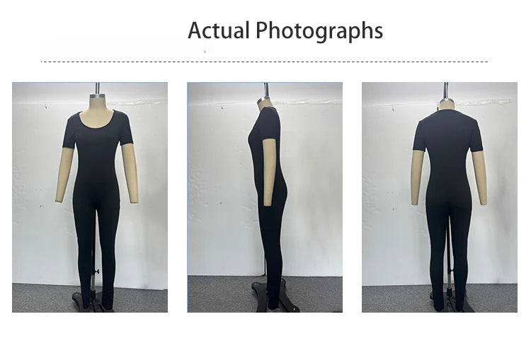 Women's Rompers Short Sleeve Solid Skinny Bodycon Jumpsuits Fashion Sports Fitness Casual Activity Streetwear Overalls