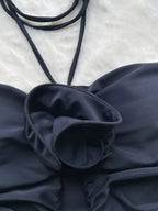 Black rose one piece swimsuit