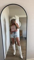 Lindsey Asymmetrical Distressed Shorts - Acid Light wash