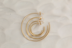 Thin Plain Light Hoop Minimalist Earrings