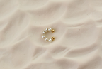 Pearl Wire Wrapped Gold Hoop Earrings & Pearl Ear Cuffs