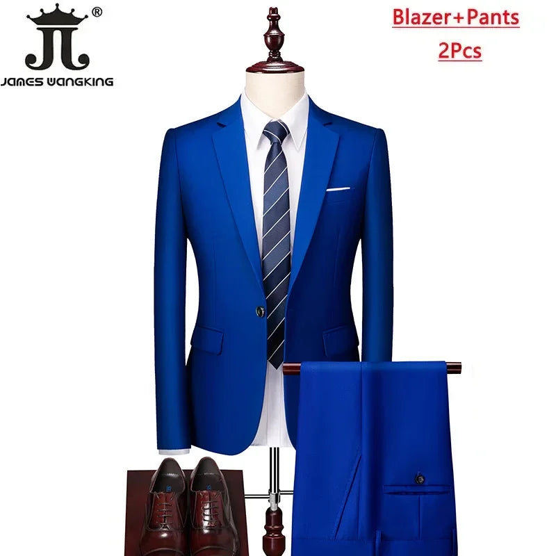 Men's Formal Slim Fit Suit Set, 2- or 3-Piece, M-6XL