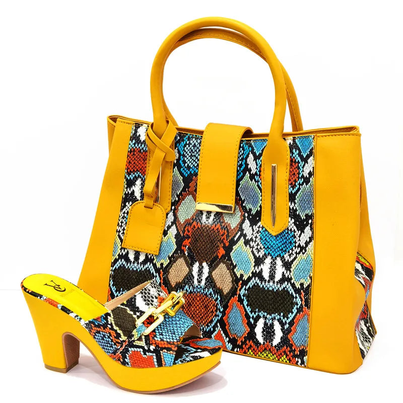 Italian latest design handbag and shoe set