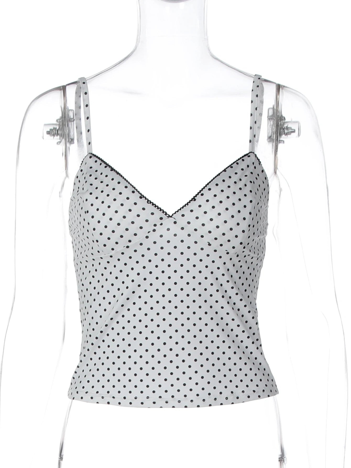 Dulzura Summer Latest Fashion Backless Slim Ruffles Polka Dot Camisole Women'S Sexy Elegant Y2K Clothes Party Club Street Outfit