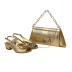 Elegant Low Heels Ladies Shoes And Bag Set - ED110