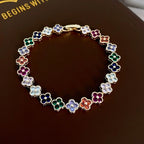 Crystal Flower Lucky Stainless Steel Bracelet