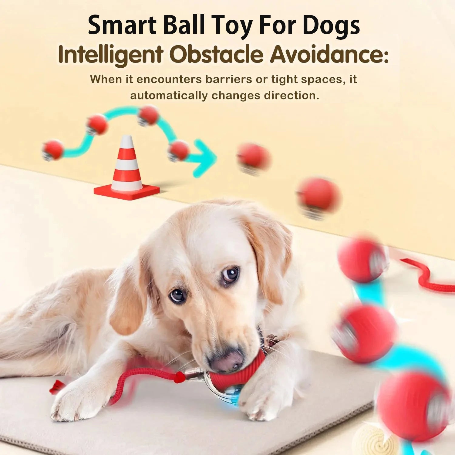New Dog Interactive Ball Toy  Automatic Rolling Dog Ball Rechargeable Smart Puppy Interactive Toy Intelligent Balls Toy for Dogs