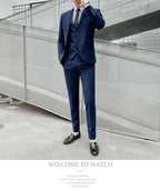Suit Upgrade the new fabric Men's Business Gentleman Fashion Slim Work Solid Color Plus Size Fair Dress Wedding Best Man Suit