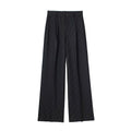 Willshela Women Fashion Solid Pleated Front Zipper Wide Leg Pants Vintage High Waist Full Length Female Chic Lady Trousers