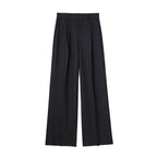 Willshela Women Fashion Solid Pleated Front Zipper Wide Leg Pants Vintage High Waist Full Length Female Chic Lady Trousers