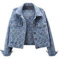 2026 Women's Denim Jacket New Embroidery Jacquard Ladies Outerwear Leisure Loose Korean Version Fashion Female Cowboy Coat