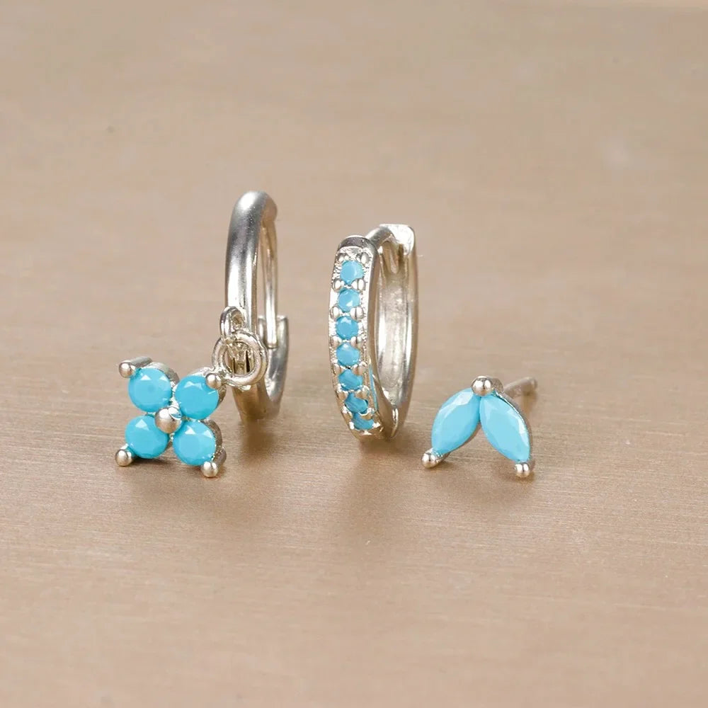3PCS Flower Drop and Dangle Earring
