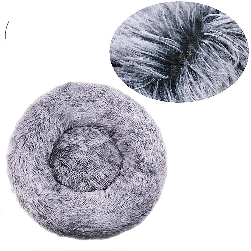 Round Pet Bed for Large Dog Bed Super Soft Cat Bed Plush Dog House for Medium Dog House Winter Warm Sleeping 40-90cm 6 Sizes