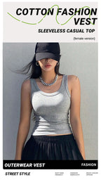 Customize Pattern DIY Picture Women Korean Tank Tops Thread Casual Street Vest Hip Hop Sleeveless Clothes Summer Y2K Woman Vests
