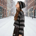 Unisex Stacking Knitted Beanie Cap – Winter Warm Striped Hip-Hop Bonnet Hat