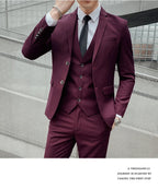 Suit Upgrade the new fabric Men's Business Gentleman Fashion Slim Work Solid Color Plus Size Fair Dress Wedding Best Man Suit