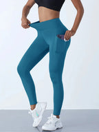 High Waist Pocket Stretch Leggings Women