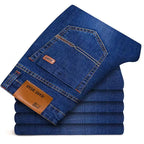 Men's Soft Straight Denim Pants 2025 Autumn Classic Business Black Biker Jeans Overalls Masculino Pantalone Hombre Mannen Homme