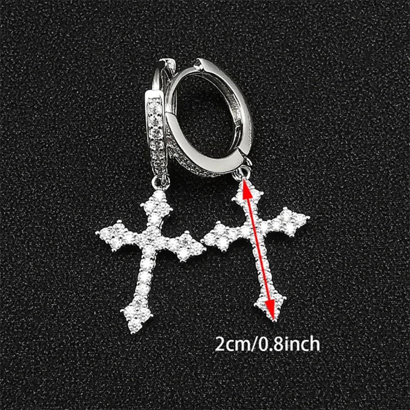 Gold Silver Cross Earrings