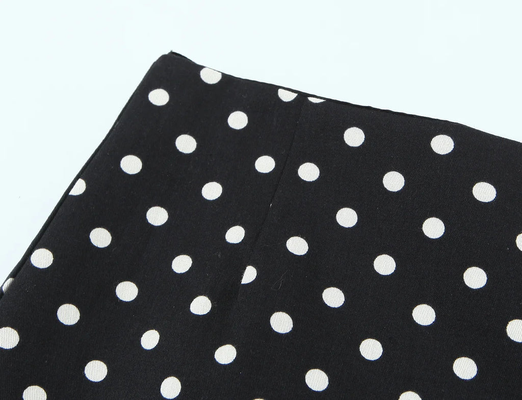 2026 Women New Fashion Suit Sexy Sleeveless Backless Polka Dot Halter Slim Short Top+Side Zipper Casual Short Skirts