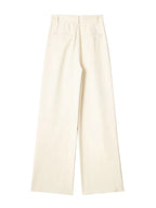 Willshela Women Fashion Solid Pleated Front Zipper Wide Leg Pants Vintage High Waist Full Length Female Chic Lady Trousers