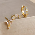 3PCS Star Zircon Hoop Huggie Earrings