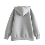 Women’s Oversized Zip-Up Hoodie – Thick Space Cotton Streetwear Hooded Jacket for Spring & Autumn Casual Style