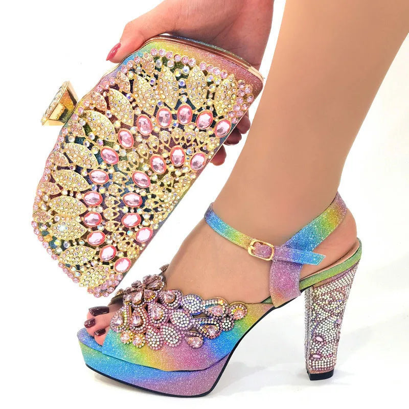 Latest Wedding Shoes with Matching Bag Set ED1567