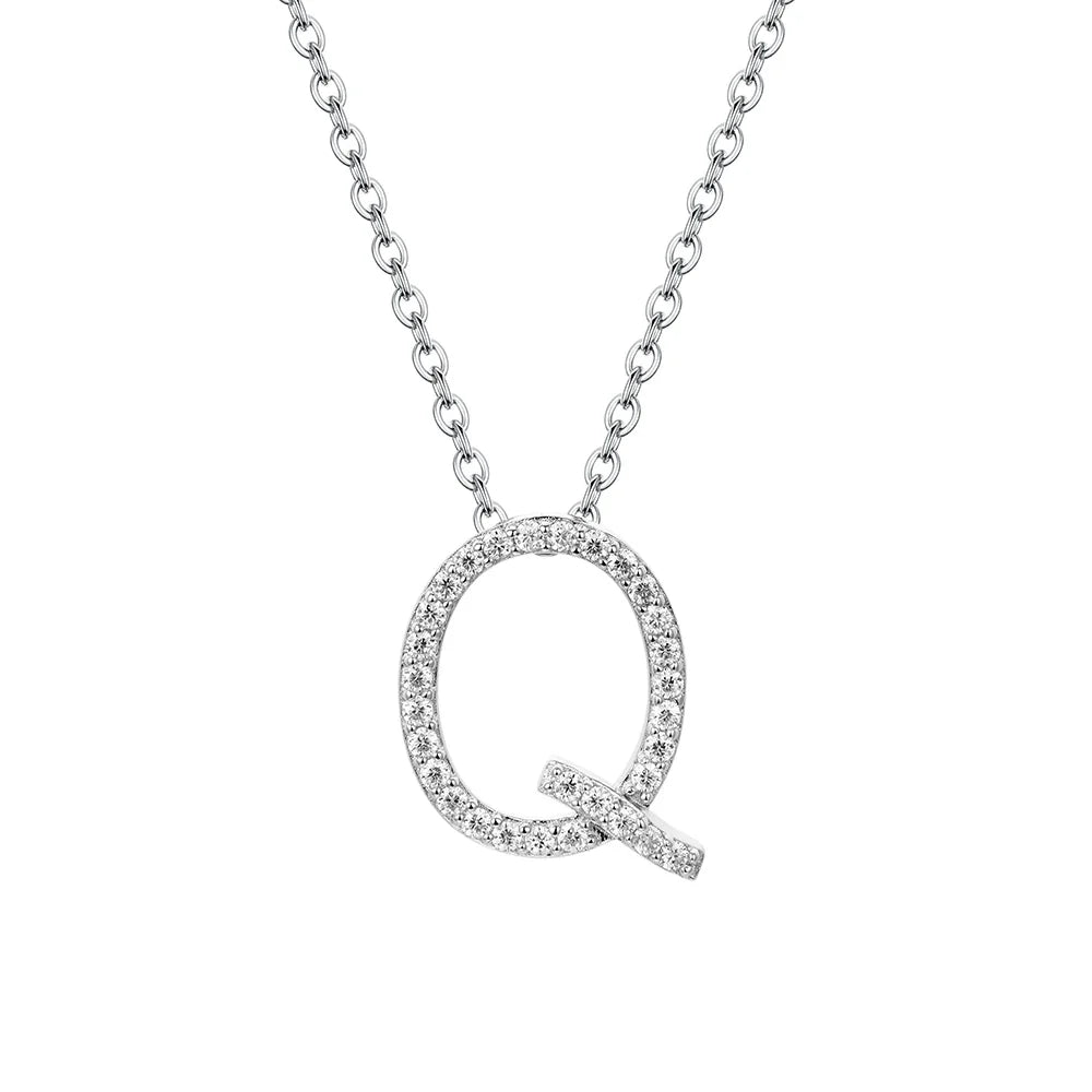 VVS1 D Moissanite Letters Pendant Necklace for Women