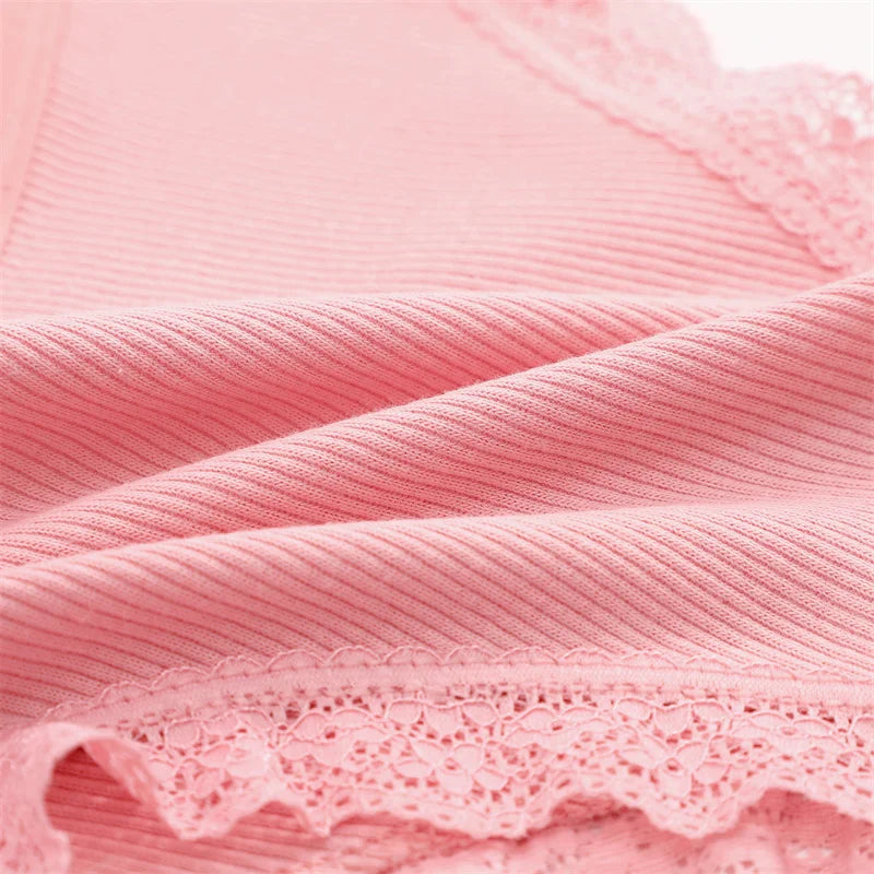 3PCS/Set Women’s Cotton Lace Bikini Panties – Low-Rise Breathable Soft Stretch Underwear (95% Cotton Comfort Fit) Sexy Low Rise Lace Brazilian Panties Hollow Out Soft Breathable Lingerie Female Bow Underwear S-XL