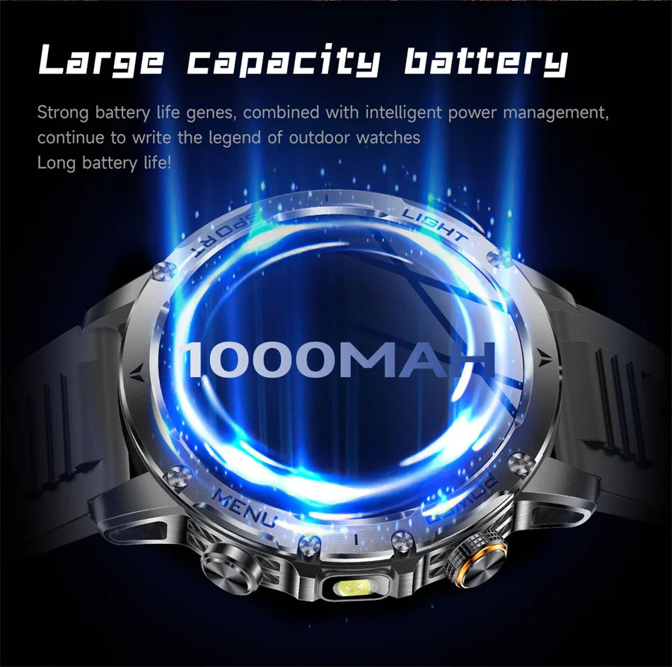 2026 Outdoor New 1000mAh Battery T-Rex 3 Military Grade Smart Watch Men IP69K Waterproof GPS HD Bluetooth Call 100+Sports Watch