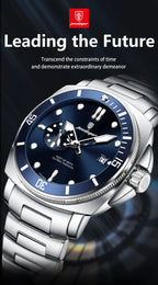 POEDAGAR Top Fashion Luxury Watch For Men Waterproof Luminous Date Men's Watches Stainless Steel Business Quartz Male Wristwatch