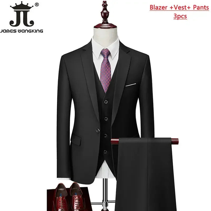 Men's Formal Slim Fit Suit Set, 2- or 3-Piece, M-6XL