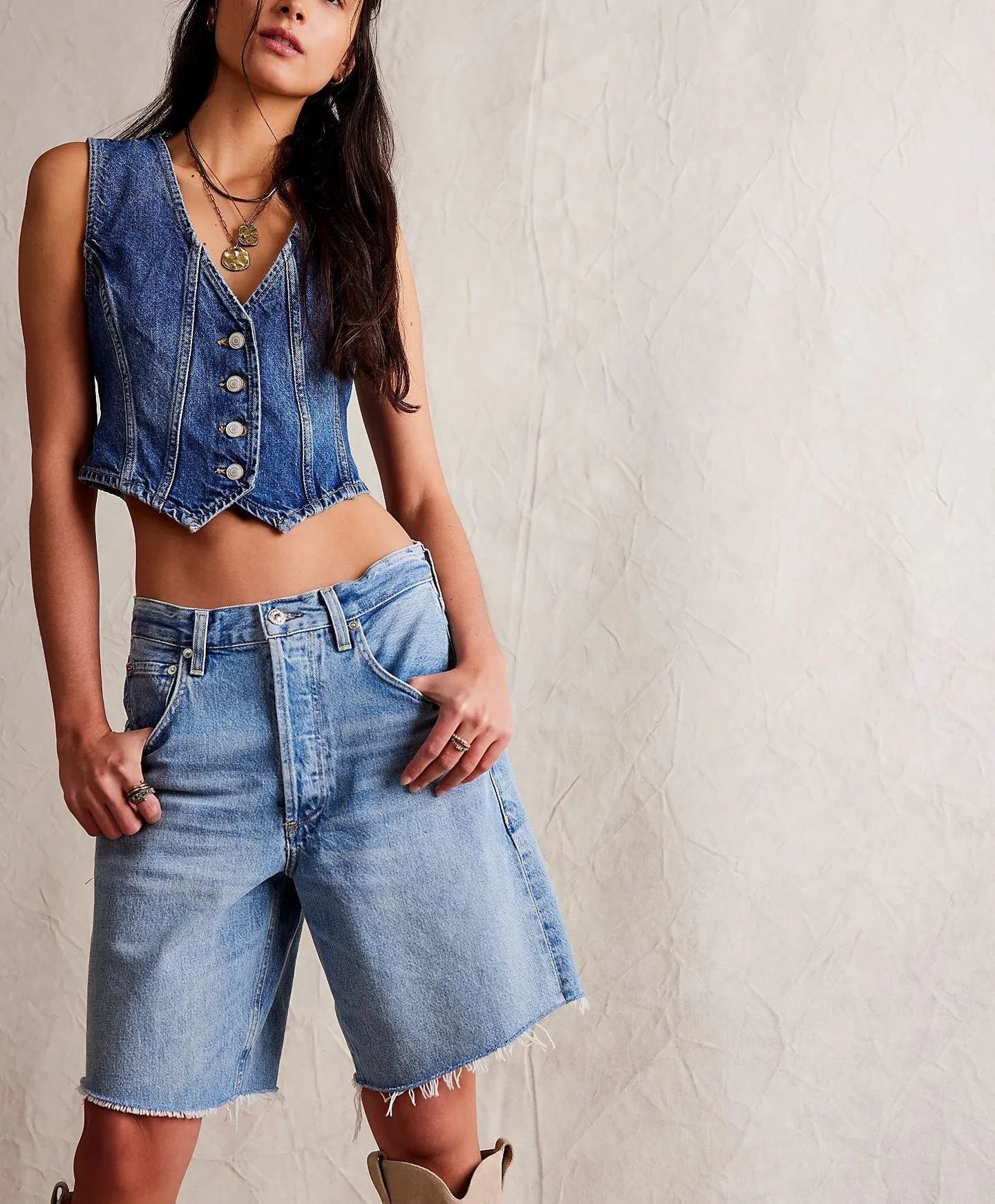 New 2026 Women's Denim Vests Summer Sexy Slim Deep V Neck Sleeveless Vest Jacket Casual Fashion Streetwear Ladies Jean Crop Tops