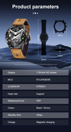 LIGE 2024 New Rugged Military GPS Smart Watch Men AMOLED HD Screen Heart Rate Bluetooth Call Waterproof Outdoor SmartWatch