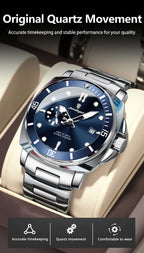 POEDAGAR Top Fashion Luxury Watch For Men Waterproof Luminous Date Men's Watches Stainless Steel Business Quartz Male Wristwatch