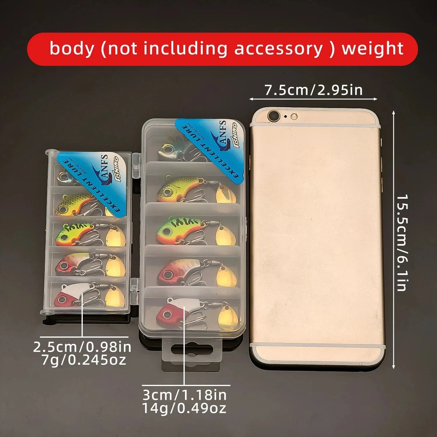 5piece fishing lure kit Metal VIB Artificial Bait Sinking Spinner Spoon Fishing Lures Jigs Fishing Tackle