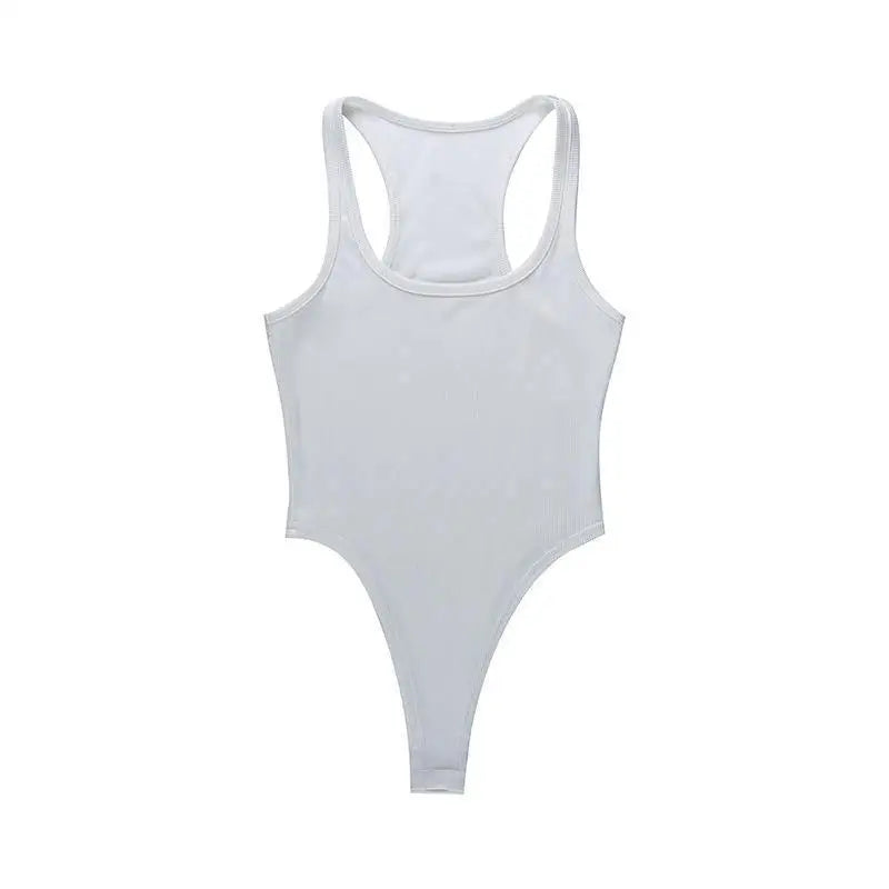 Sleeveless Knit Bodysuit Hot Summer Sexy Bodycon Off Shoulder Halter Tops Casual Street Bodice For Women ClubWear