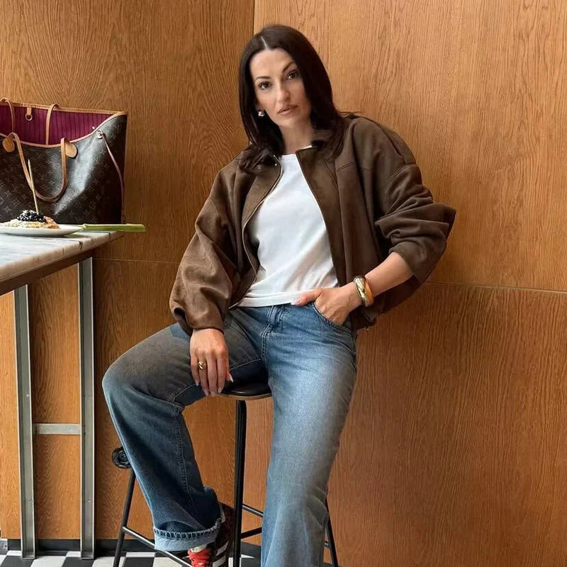 Autumn Jackets Women's 2025 New Fashion Autumn Elegant Loose Long Sleeve Women's Warm Coats Chic Street Youth Casual Jackets
