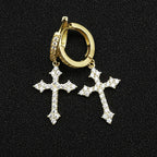 Gold Silver Cross Earrings