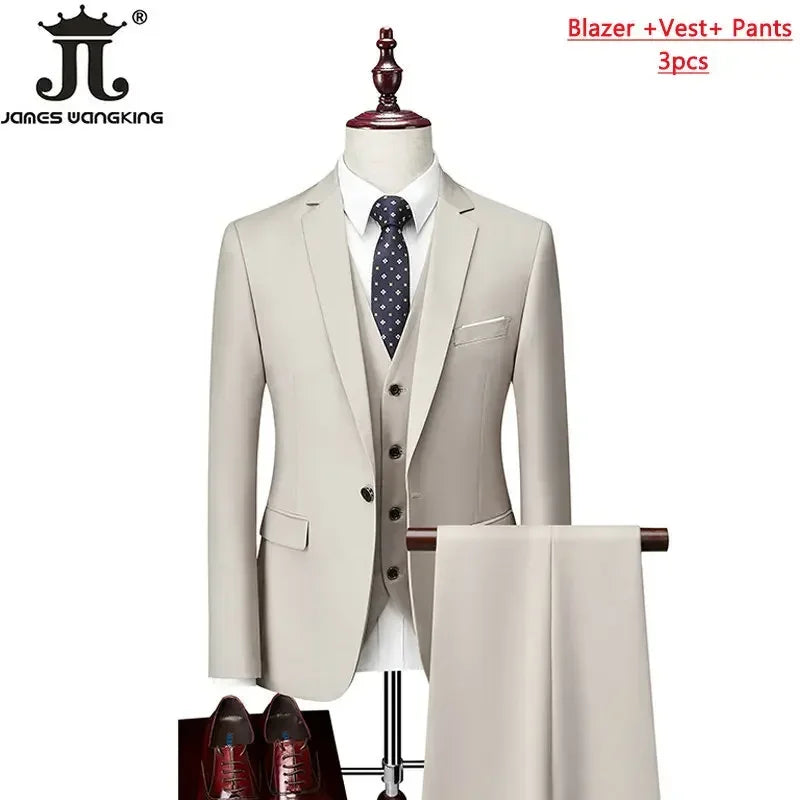 Men's Formal Slim Fit Suit Set, 2- or 3-Piece, M-6XL