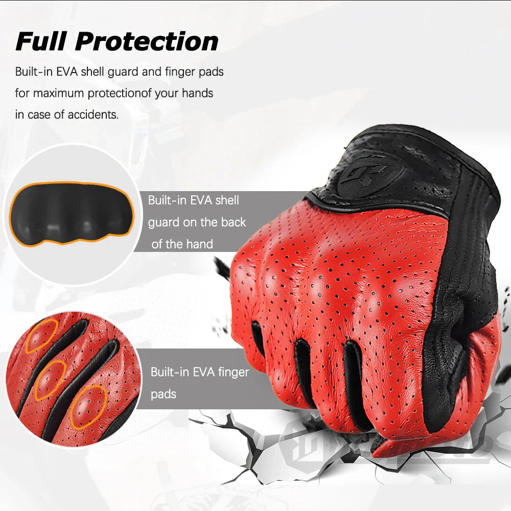 Leather Gloves Retro Biker
